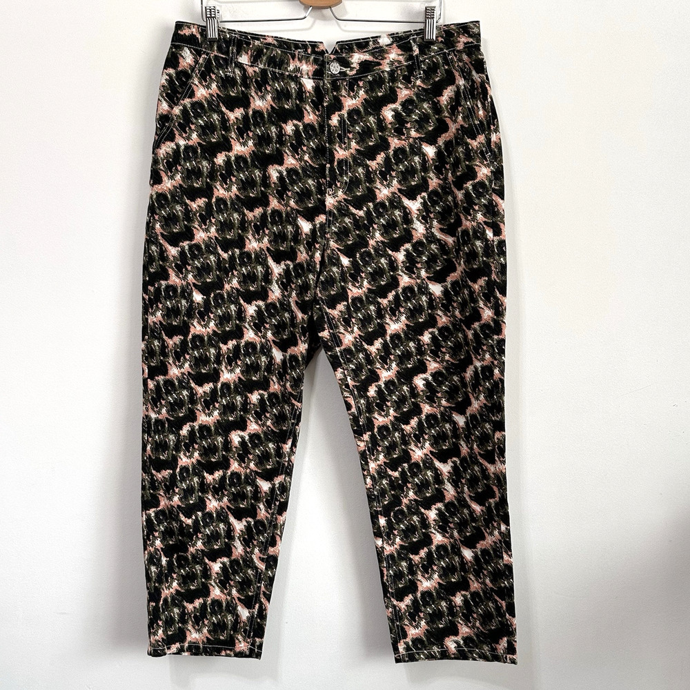 Target x Rachel Comey High Rise Crop Jeans 16 Plus Olive Black Pink Trendy 36x26